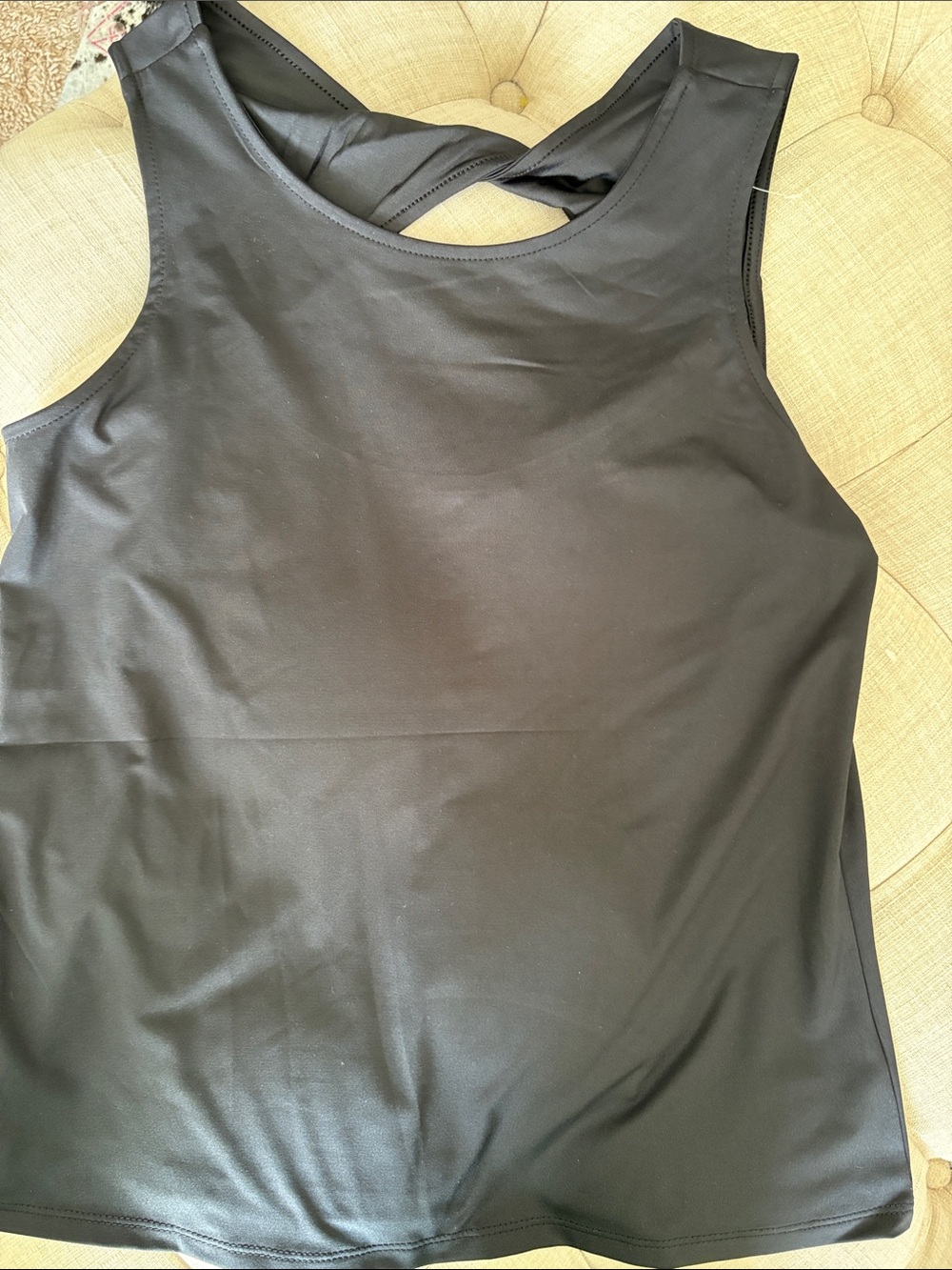 Tommy Bahama Black Twist-Back Performance Tank